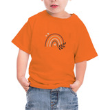 Camisa Y Orange Para Niños Con Cuello Redondo Y Manga Corta