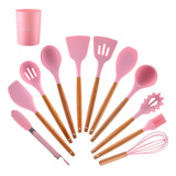 Set X12 Kit Utensilios De Cocina Gadnic Madera Y Silicona