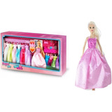 Muñeca Articulada Kiara Princesa + 12 Vestidos Y Accesorios
