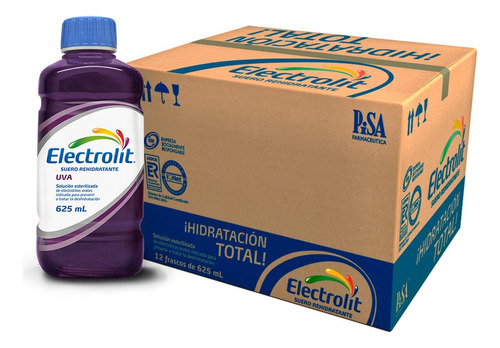 Suero Electrolit Uva Oral X 12 Unidades 625 Ml C/u