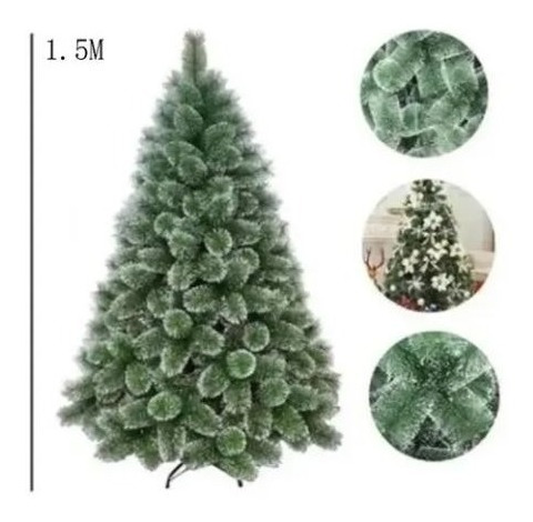 Árvore Pinheiro De Natal Luxo Verde Nevada 1,5m 260 Galhos