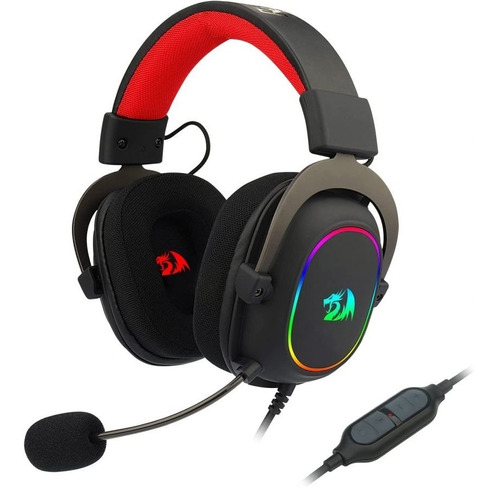 Diadema Gamer Redragon Zeus X H510 Rgb 3.5mm Usb Negro Rojo