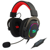 Diadema Gamer Redragon Zeus X H510 Rgb 3.5mm Usb Negro Rojo