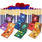 Docolor 19pcs Bastet Cat Mannup Brush Juego De 54 Colores Pa