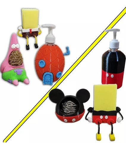 Set De Bob Esponja (bob , Patricio Y La Piña) O Mickey Mouse