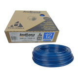 Cable De Cobre Cal 12 Thw Azul 100 Mts Indiana