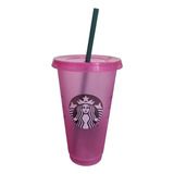 Nuevo! Vaso Starbucks Reutilizable Rosa Cold 710ml Original