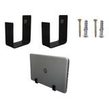 Kit 4 Suporte Fixar Na Parede Notebook Macbook Samsung Dell