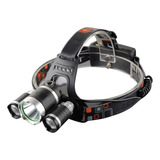 Lanterna Cabeça 3led Fort Capacete Recarregável Profissional