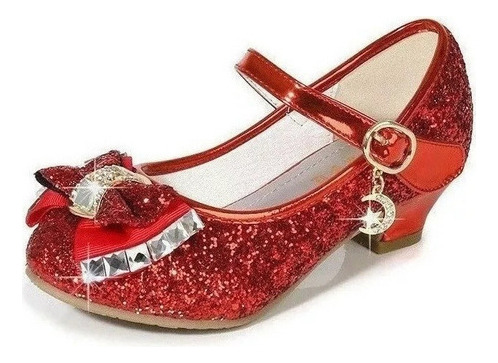 Zapatos De Cuero Para Niñas Rhinestone Bowknot Princess Shoe