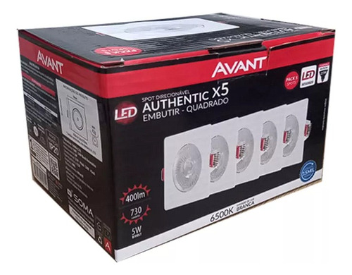 Atacado Kit 10x Spot Lâmpadas Led Quadrada 5w 6500k Branco