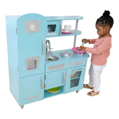 Cocinita Infantil Kidkraft Azul Cocina De Madera Vintage Azul Claro