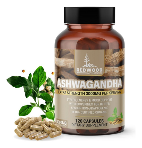 Ashwagandha 3000mg Extra Fuerza -formula Para Aliviar Estres