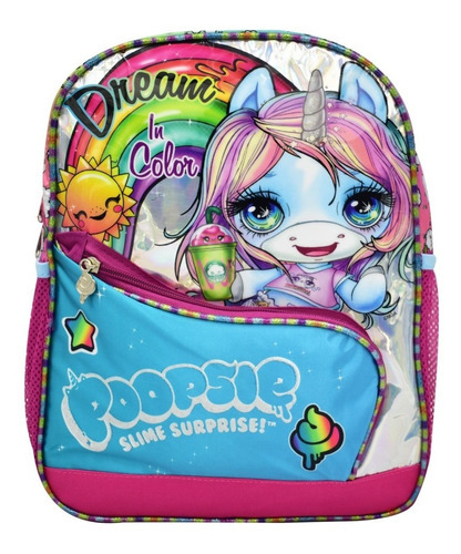 Mochila Poopsie Unicornio Dream In Color Kinder Ruz Color Multicolor Diseño De La Tela Liso/estampado