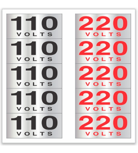 Placa De Sinalização Em Alumínio Cartela 110 / 220 Volts
