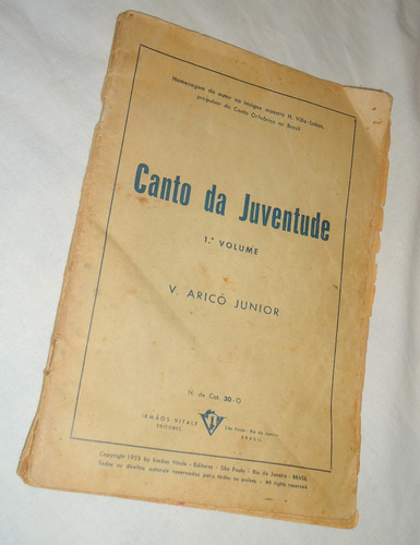 Partitura Canto Da Juventude Volume  1 V. Arico Junior