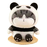 Peluche Gato Enojado Disfrazado Panda 22 Cm 