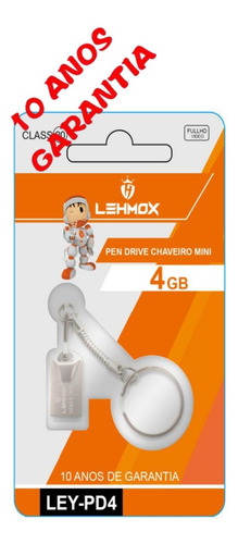 Pen Drive 4gb Classe 20 Pequeno Discreto De Chaveiro