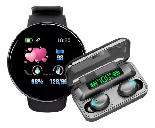 Combo Smartwatch Band Reloj Inteligente D18 + Auricular F9-5