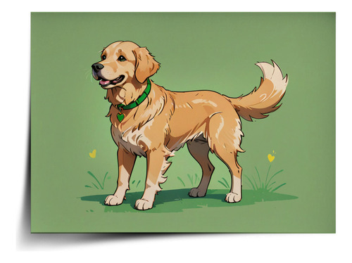 Quadro Plaquinha Decorativa Amor Cachorro Golden Retriever