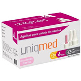 Agulha Para Caneta De Insulina Ultra Fina 4mm 33g C/100un Uniqmed