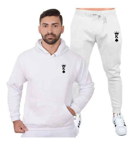 Conjunto Moletom Masculino Blusa E Calça Rei De Carta Casual