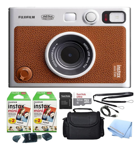 Kit Cámara Instantánea Fujifilm Instax Mini Evo 32gb Café