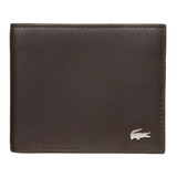 Cartera Lacoste Fitzgerald Billetera Para Hombre Café Oscuro