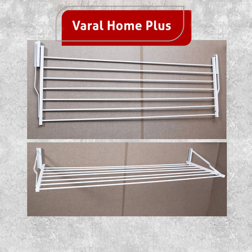 Varal Apartamento Retratil Dobravel 7 Varetas Aluminio 70 Cm