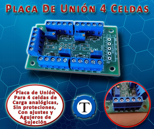 Placa De Unión Para 4 Celdas De Carga Analógica Ecualizadora