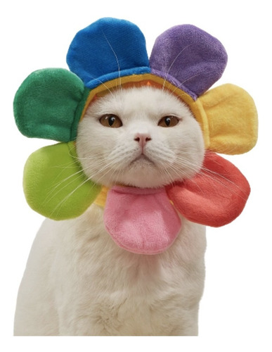Gorro Disfraz De Flor Colores Para Gato O Perro Pequeño 