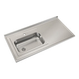 Mesada Cocina Acero Inox Johnson + Bacha Zz52/1 1,20 * Color Plateado