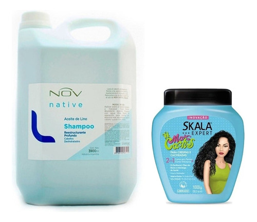 Shampoo Lino Nov + Baño Rulos Skala Hidratacion