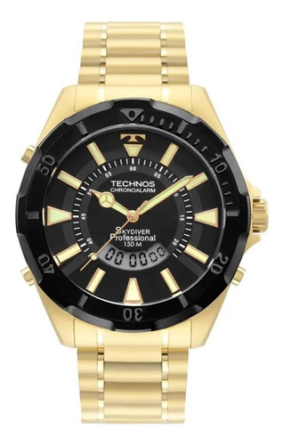 Relógio Technos Masculino Dourado Skydiver Bicolor Wt205ga1p