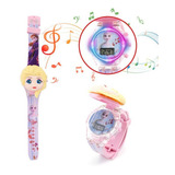 Reloj Niñas Digital Luces Sonido Tapa Infantil Frozen Elsa