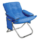 Silla Plegable Acolchada Con Taburete Tumbona Sofa Exterior Color Azul