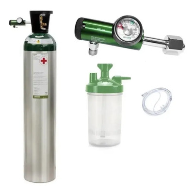 Tanque de Oxígeno Oxiplus 3455 L Kit Completo Regulador Humificador | MercadoLibre
