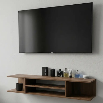 Repisa Flotante O Mesa Tv Moderna Nogal 120cm Des Moderno Color Parota | Meses sin interés