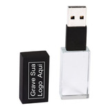 Pen Drive Vidro Preto De 16 Gb Kit 10 Unidades Personalizado