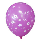 Globos Impresos ( 12 PuLG.) Flores Margaritas Bl X 20 U.  