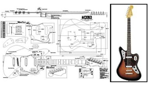 Plan De Barítono Fender Jaguar Guitarra Eléctrica - Impre.