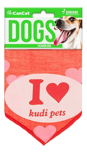 Bandana Love P/ Perro Dogs Cancat Acessorio Mascotas Color Roja