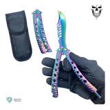 Canivete Butterfly Balisong Color K08 Trava De Mola + Bainha