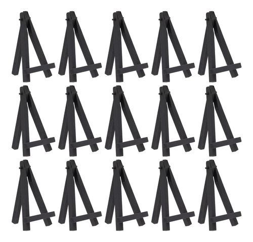 15 Mini Caballetes Atriles De Madera Negros De 16cm De Alto