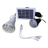 Bombillo Led Recargable 3w Panel Solar Cargador Usb 5v Supli