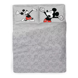 Juego De Sábanas Disney 2 Plazas Mickey Classic Grey