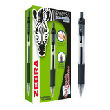 Zebra Sarasa 0.7mm Bolígrafo De Gel Negro Mediano Caja 12 Pz