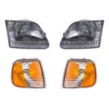 2 Faros + 2 Cuartos Depo P/ Ford F-150 Del 1997 Al 2004