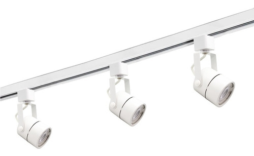 Riel Soporte 1mt Spot Blanco Gu10 X3 Luz Blanca Decoracion 