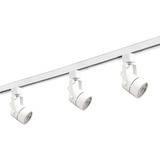 Riel Soporte 1mt Spot Blanco Gu10 X3 Luz Blanca Decoracion 